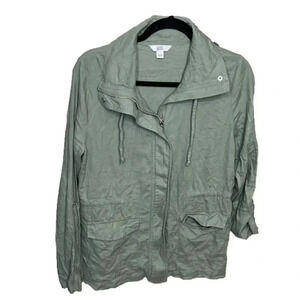 Croft & Barrow Linen Blend Olive Green Jacket